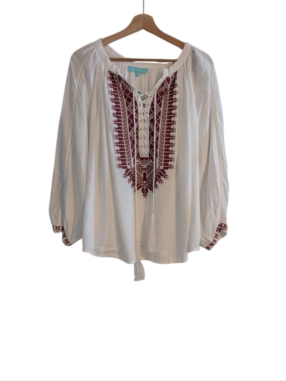 Melissa Odabash Simona Peasant Top NWT One Size
